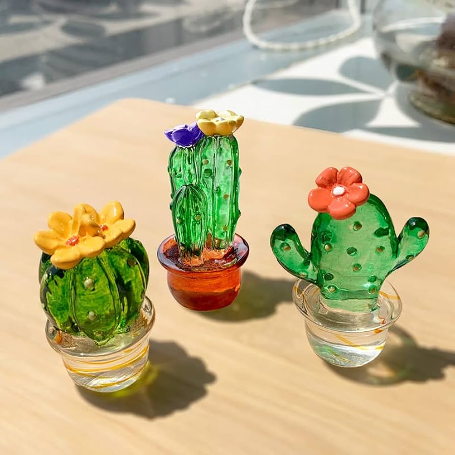 Amazon.co.jp: Yyiingkku ガラスサボテン置物 ミニチュアグッズ